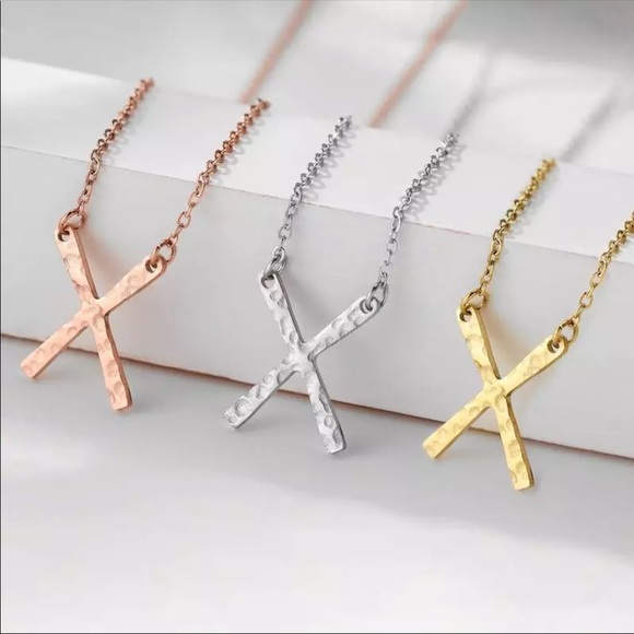 •Sasha• Minimalist X Necklace Stainless Steel - Picture 2 of 3